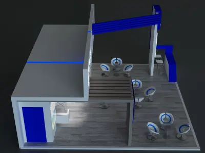  Booth Exhibition Stand a672d 3D model