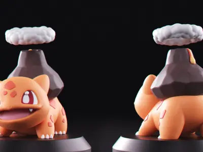 Pokemon - Fire Bulbasaur 3D print model