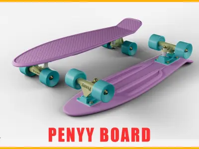 Penny Board Skateboard 3D model