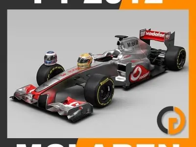 F1 2012 Cars and Helmets 3D model