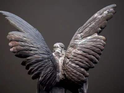 Angel Statue Low-poly 3D model