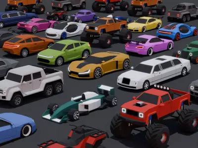 Stylized Lowpoly Cars Vol2 Low-poly 3D model