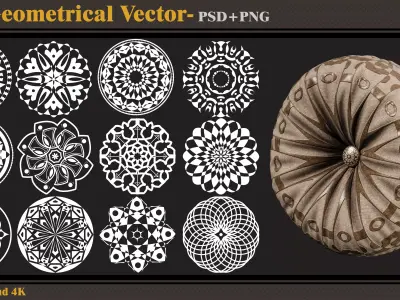 208 Geometrical Vectors-Alpha--tileable-seamless- 4K PNG-PSD  Texture