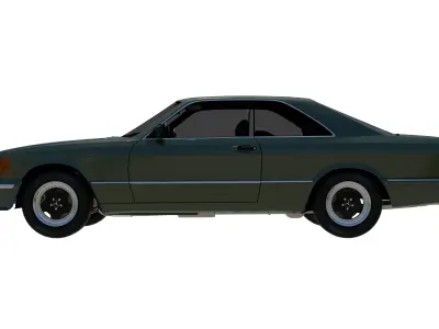 Mercedes Benz W126 560SEC Low-poly 3D model