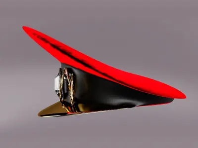 Red peaked cap 3D model