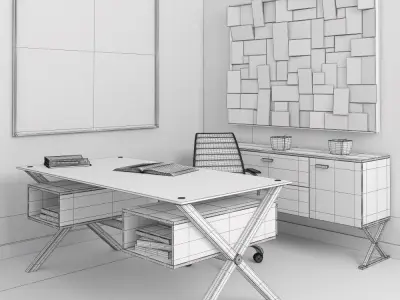 Decorative set Office 3D model