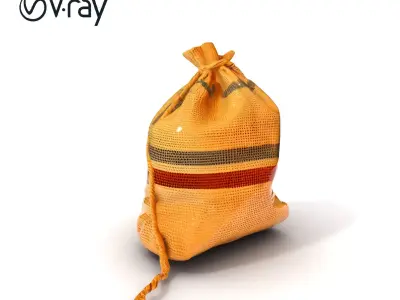 Canvas Sack Model Pack with Textured Details Low-poly 3D model