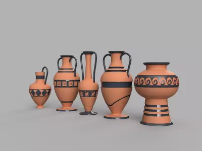 Antique Greek Vase Collection 3D STL Amphora  3D print model