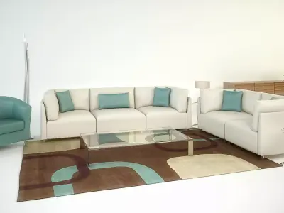 Modern Sofa set  3D model  3D model