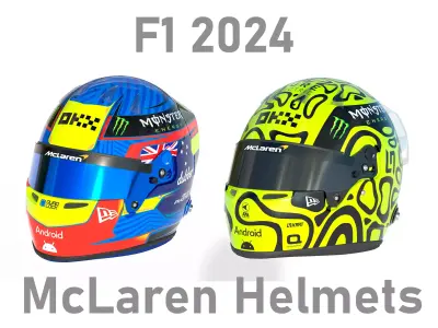 F1 McLaren Helmets 2024 3D model