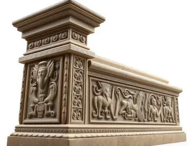 Ancient Relief Frieze Model Pack for Historical Environments Low-poly 3D model