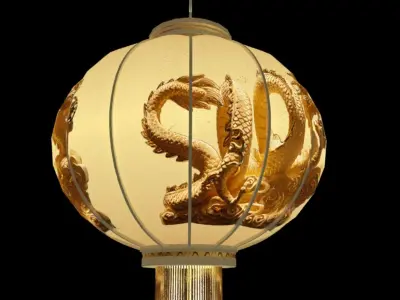 Chinese red lantern 3D model