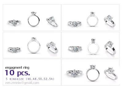 ENG SET 01 10 RINGS 5ringsize 3D print model