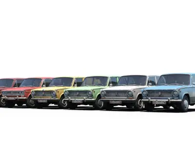 Pack of Ladas Low-poly 3D model