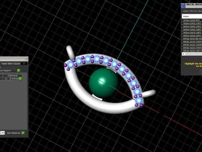 Eye pendant with pearl 3D print model