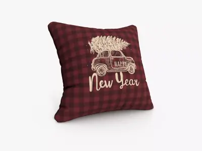 Christmas Car Pillow Low-poly 3D model