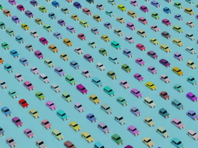 Lowpoly Cars Megapack  3D model