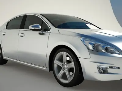 Peugeot 508 free car 3d model low polly Low-poly 3D model