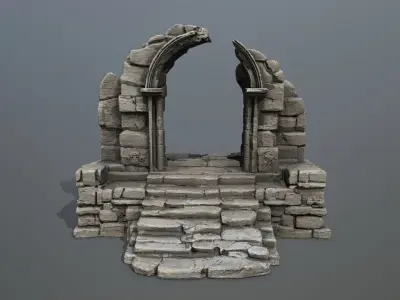 Ruin Gate Low-poly 3D model