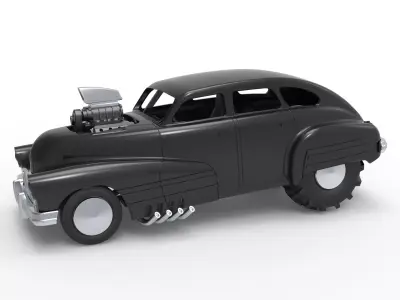 Old school pulling truck 2wd Car shell Scale 1 to 25 3D print model