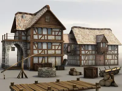 Forgotten Village Low-poly 3D model