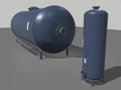Industrial Tank 1 Low-poly 3D model