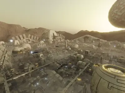 Sci-fi Dusty City 3D model