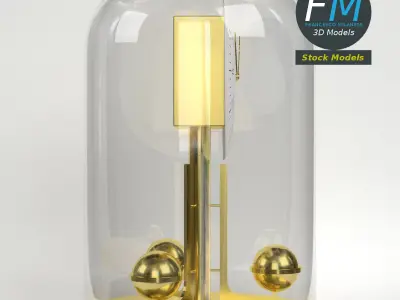 Vintage brass clock 3D model