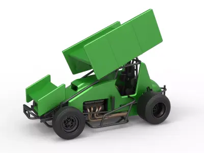 Winged Sprint car Scale 1 to 25 3D print model