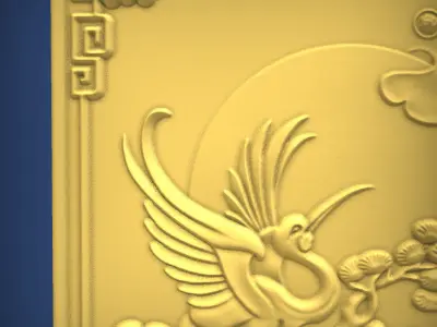 Carved panel painting STL 3D print model