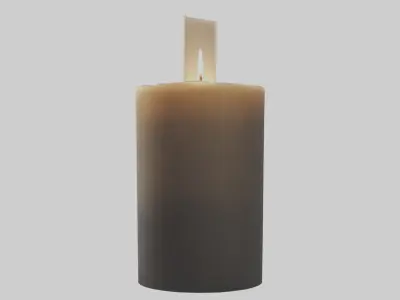 Decorative Candle model Low-poly 3D model