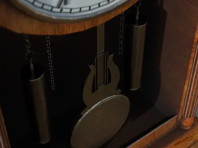 Wall clock with pendulum Low-poly 3D model