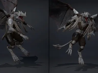 Mist Archer ArmWing Low-poly 3D model