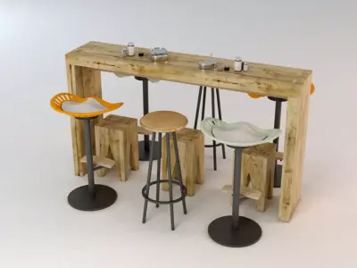 Industrial Bar Set 3D model