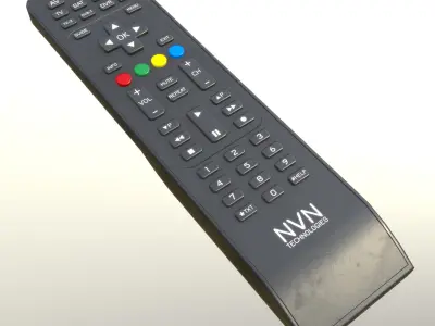 2000s TV Remote Control Black Low-poly 3D model