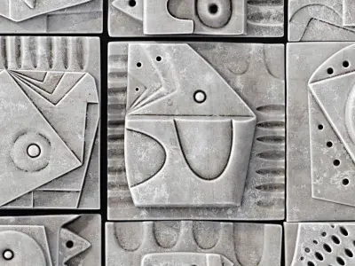 Wall tile decorative pattern hieroglyph n1 3D model