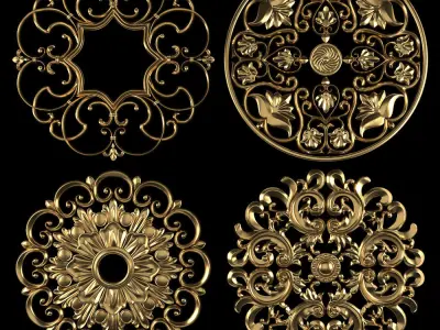 Decorative Wall Rosettes 09 3D model