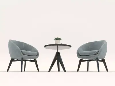 Modern Table and Chair Set 12 3D model