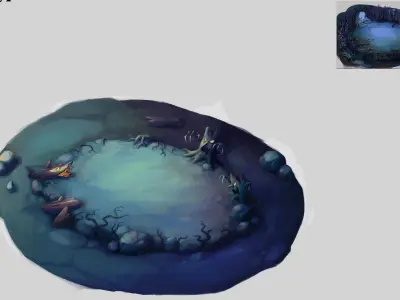 Game Low Model - Snow White Curses Forest 02 3D model