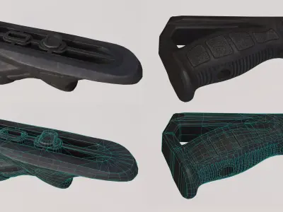 FAB Defense PTK-M Angled Foregrip For Game Low-poly 3D model