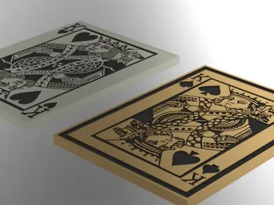 2 types of gold niello design pasur king for pendant 3D print model