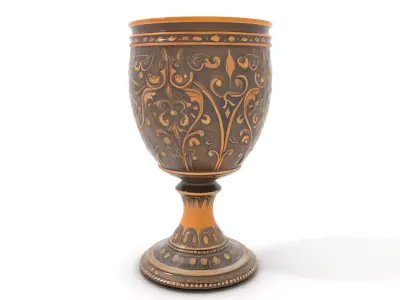 Ornate Goblet Model Pack with Intricate Patterns Low-poly 3D model