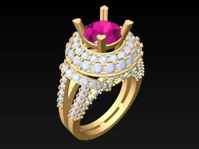 Diamond Ring - Womens Rings - N3400 3D print model
