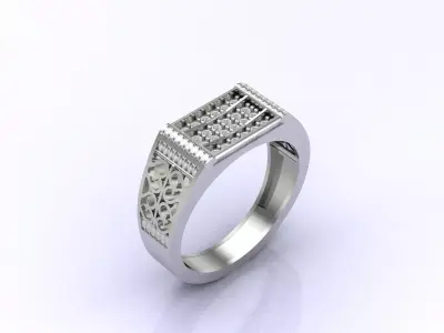 Print Ready STL 3DM  Gents Rings Diamond Men Ring  3D print model 182