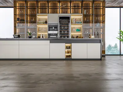 Kitchen Modern interior 0037  3D model