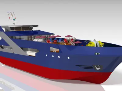 Luxury Yacht Ship Vessel 47M Low-poly 3D model