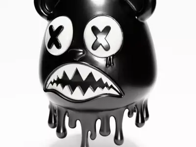 Drip Painting Melt Bear toy 3D print model