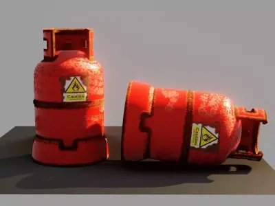 Gas cylinder game ready Low-poly 3D model