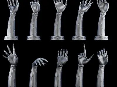 100 Different Robotic Hands and Arms Bundle 3D Printing  3D print model