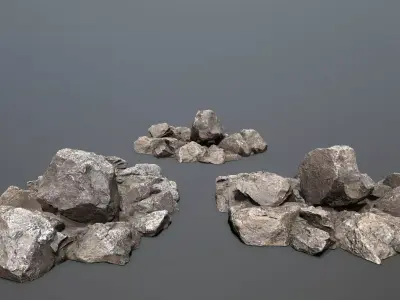 cliff rocks Low-poly 3D model